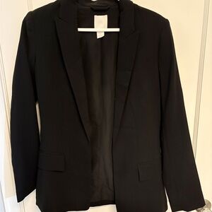 H&M Black Women's Tailored Open-Front Blazer